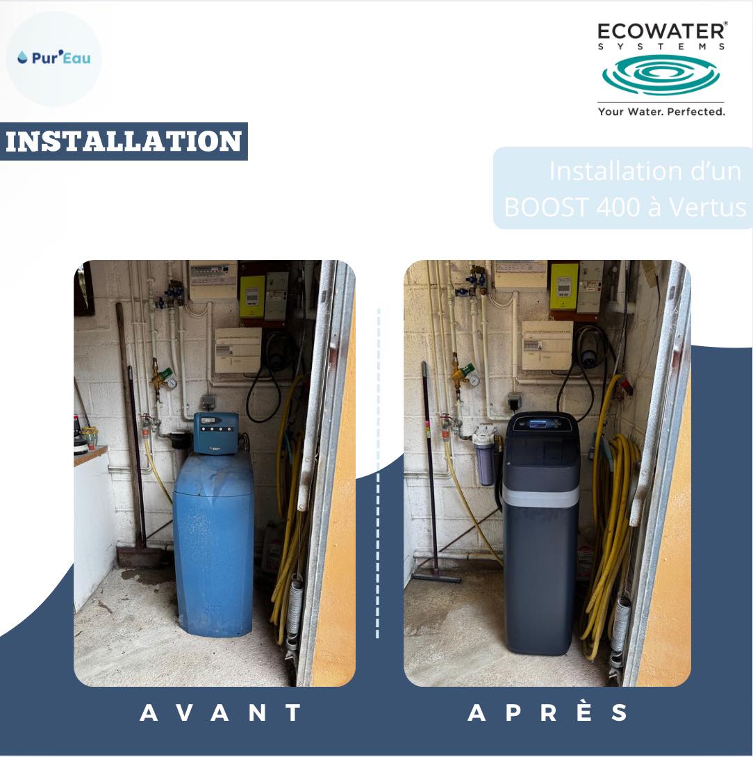 Installation d'un adoucisseur d'eau Boost par Pur'Eau