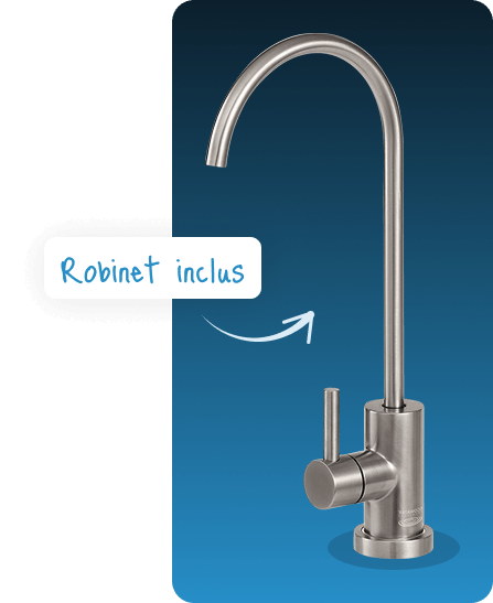 Illustration du robinet Prismo avec la mention robinet inclus